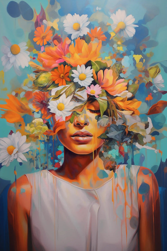 Floral Softness - Portrait with Flowers